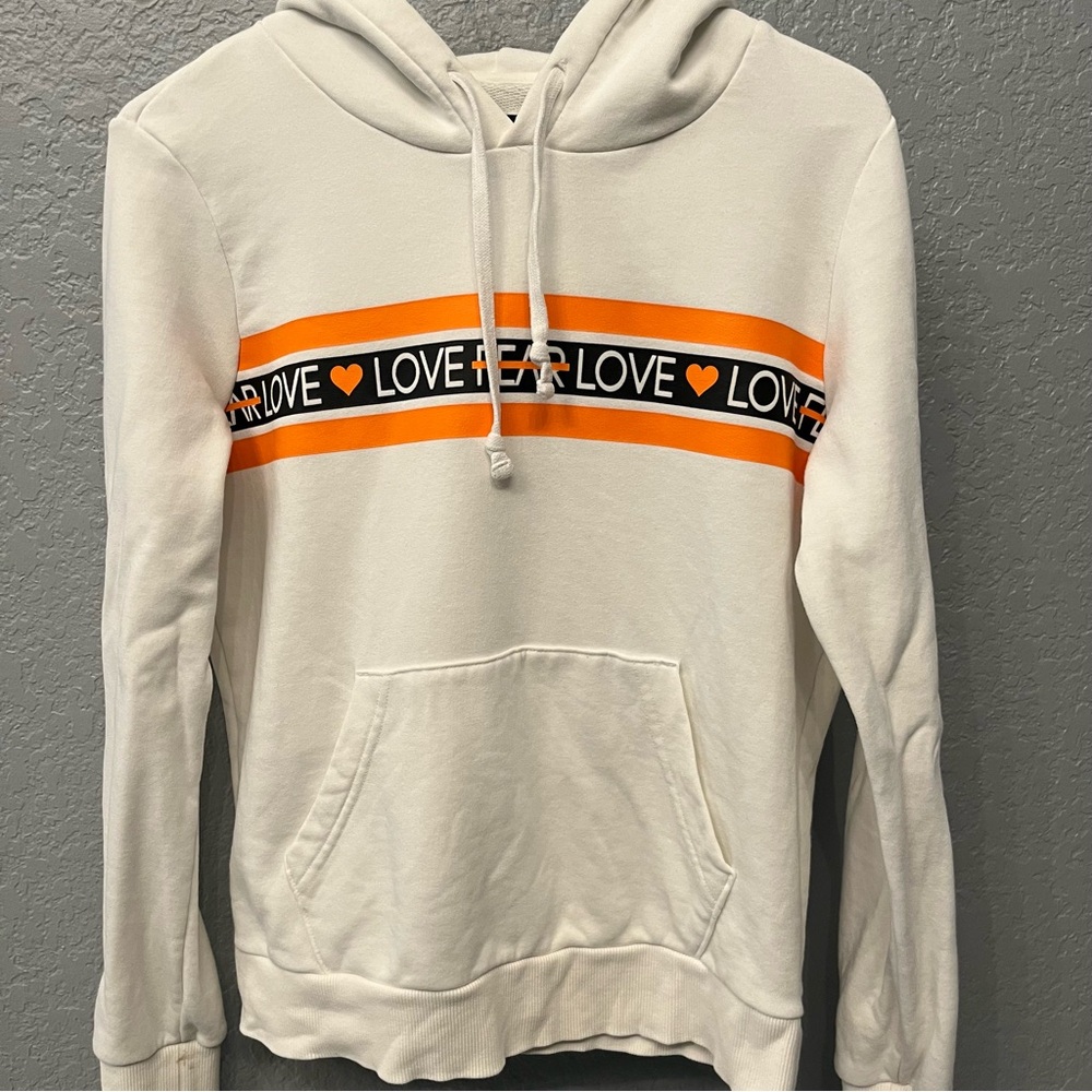 Converse Women's Love the Progress Print White Hoodie Size M